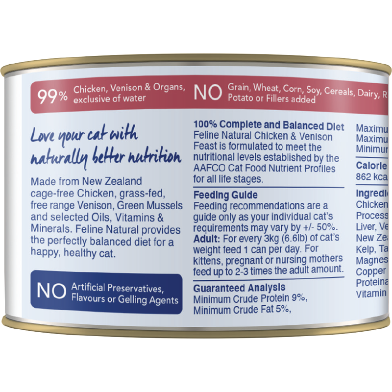 Mud Bay Buy Feline Natural Canned Cat Food Chicken Venison 6 oz for USD 4.79 MudBay