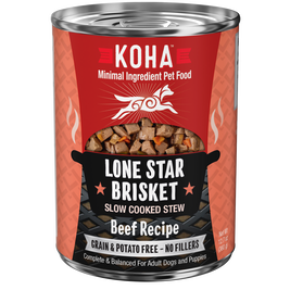 Koha Slow Cooked Stew Canned Dog Food, Lone Star Brisket