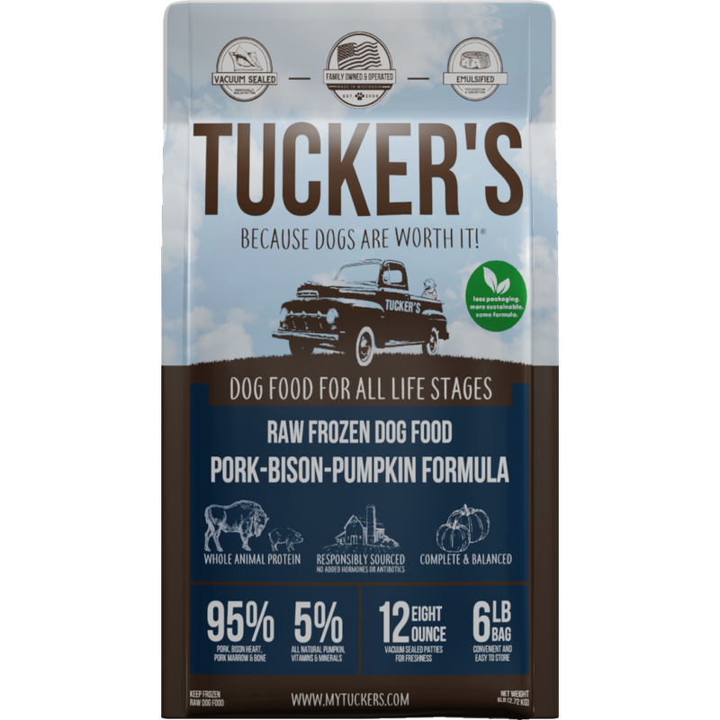 Tucker's Raw Frozen Dog Food, Pork Bison & Pumpkin, 6-lb image number null