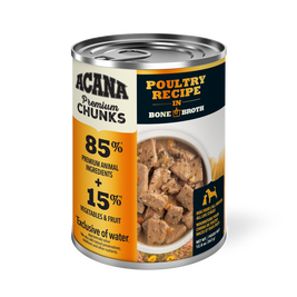 Acana Premium Chunks Canned Dog Food, Poultry Recipe in Bone Broth