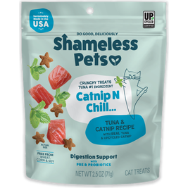 Shameless Pets Catnip N Chill Crunchy Cat Treats, Tuna & Catnip, 2.5-oz