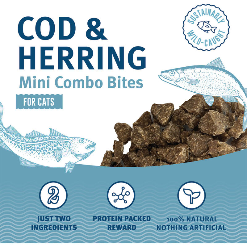Icelandic Mini Combo Bites Cat Treats, Cod & Herring, 1.7-oz image number null