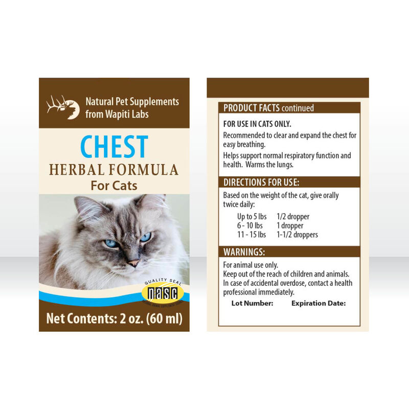 Wapiti Labs Chest Respiratory Function Herbal Cat Supplement, 2-oz image number null