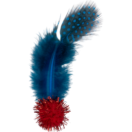 Boca Pet Tabby Tinsel Feather Puff Cat Toy, Assorted Colors