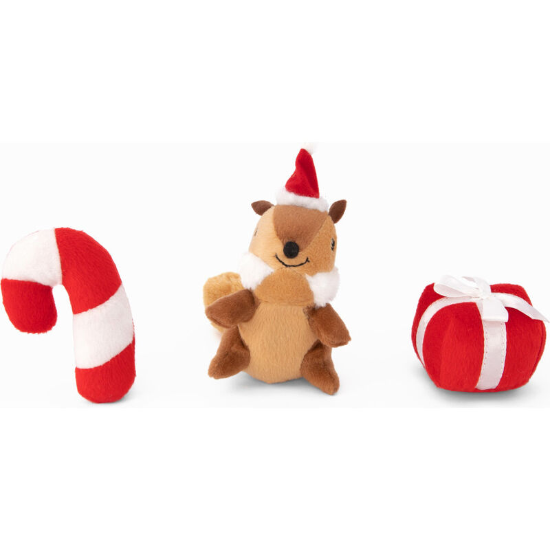 ZippyPaws Holiday Miniz Dog Toys, Festive Friends, 3-Pack image number null