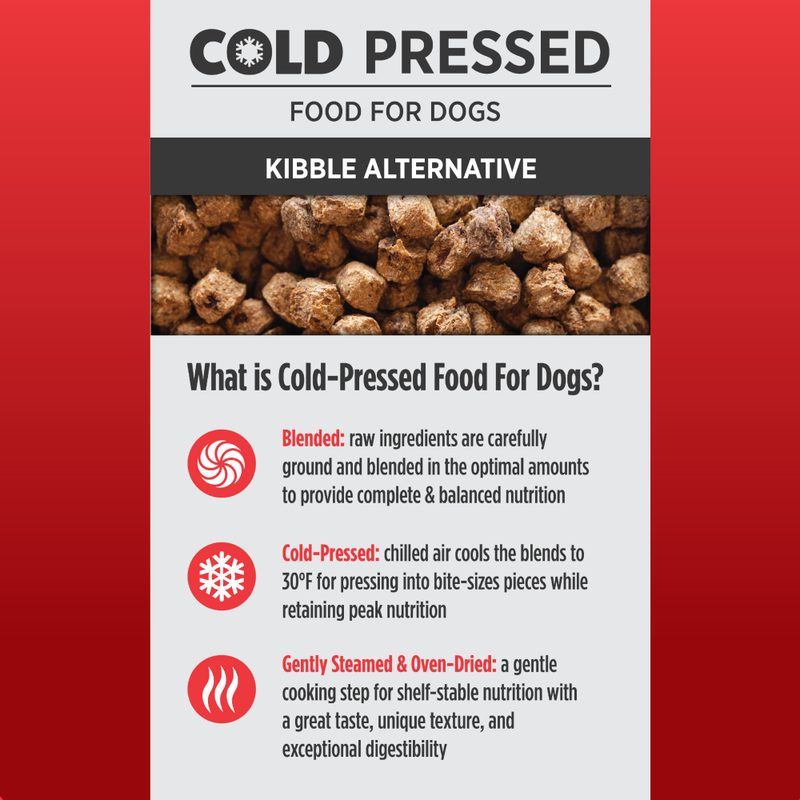 Cold pressed dog kibble online