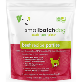 Small Batch Raw Frozen Dog Food, Patties, Beef, 6-lb