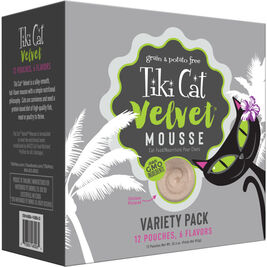 Tiki Cat Velvet Mousse Wet Cat Food, Variety Pack, 2.8-oz, 12-pack