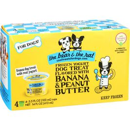 The Bear & The Rat Frozen Yogurt Dog Treats, Banana & Peanut Butter, 3.5-oz, 4-pack