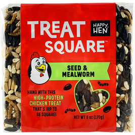 Happy Hen Treat Square Seeds & Mealworm Chicken Treat, 6-oz