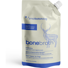 Small Batch Bone Broth Shelf-Stable Pet Food Topper, Venison, 16-oz