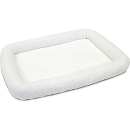 MidWest Quite Time Bolster Bed, Soft White Fleece, 30-in
