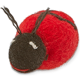 Mud Bay Felted Cat Toy, Ladybug, 1.6-in
