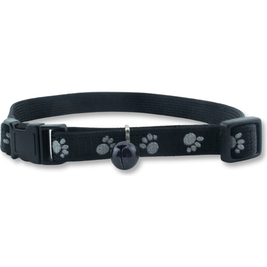 OmniPet Reflective Paw Print Cat Collar, Black