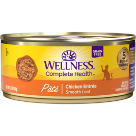 Wellness Complete Health Grain-Free Canned Cat Food, Pate, Chicken, 5.5-oz