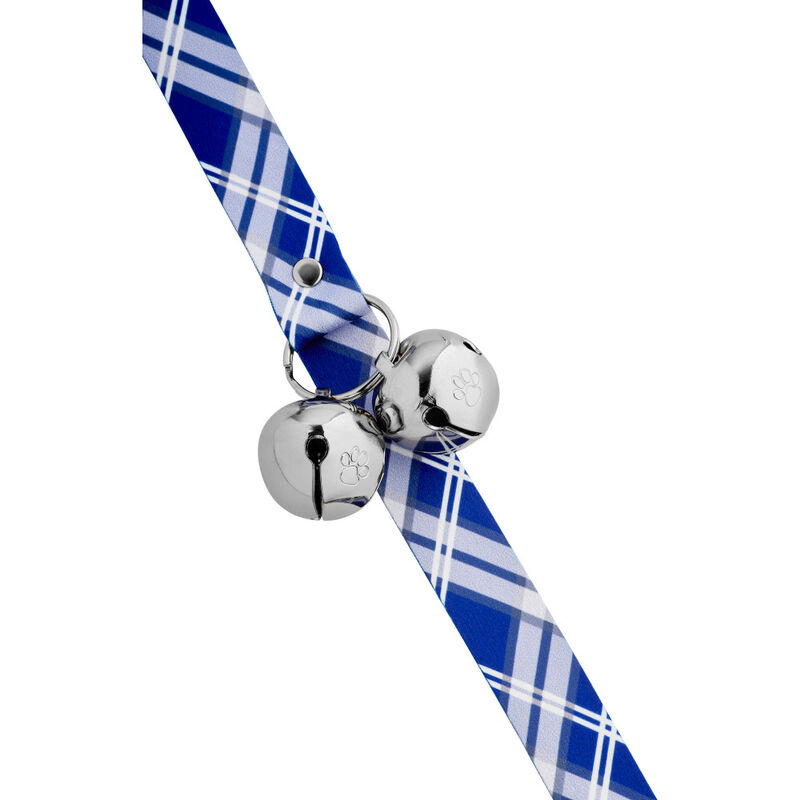 PoochieBells Dog Housetraining Doorbell, Double-Sided, Plaid Starry Night image number null