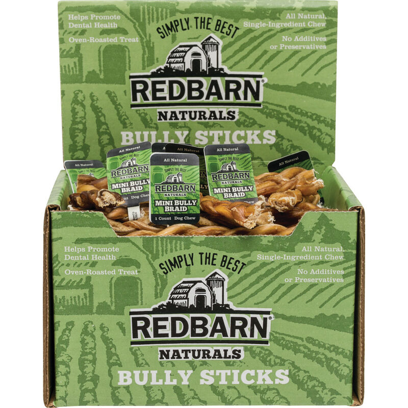 Redbarn Bully Dog Treat, Braid, Mini image number null