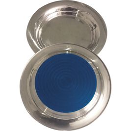 Indipets Stainless Steel No-Slip Base Shallow Heavy Cat Dish