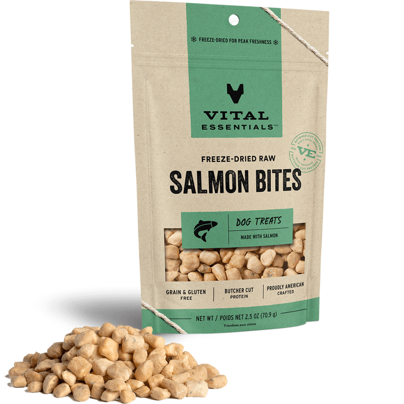 Mud Bay Buy Vital Essentials Raw Freeze Dried Dog Treats Salmon Bites 2.5 oz for USD 11.99 MudBay
