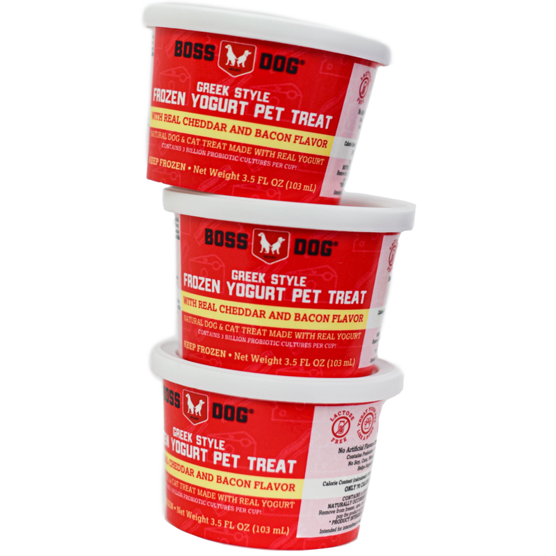Buy Boss Dog Frozen Yogurt Dog Treats, Cheddar & Bacon, 3.5