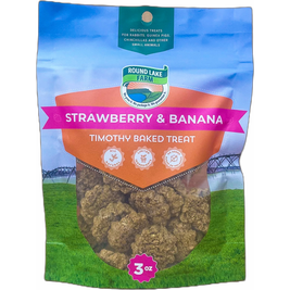 Round Lake Farm Timothy Baked Small Animal Treats, Strawberry & Banana, 3-oz