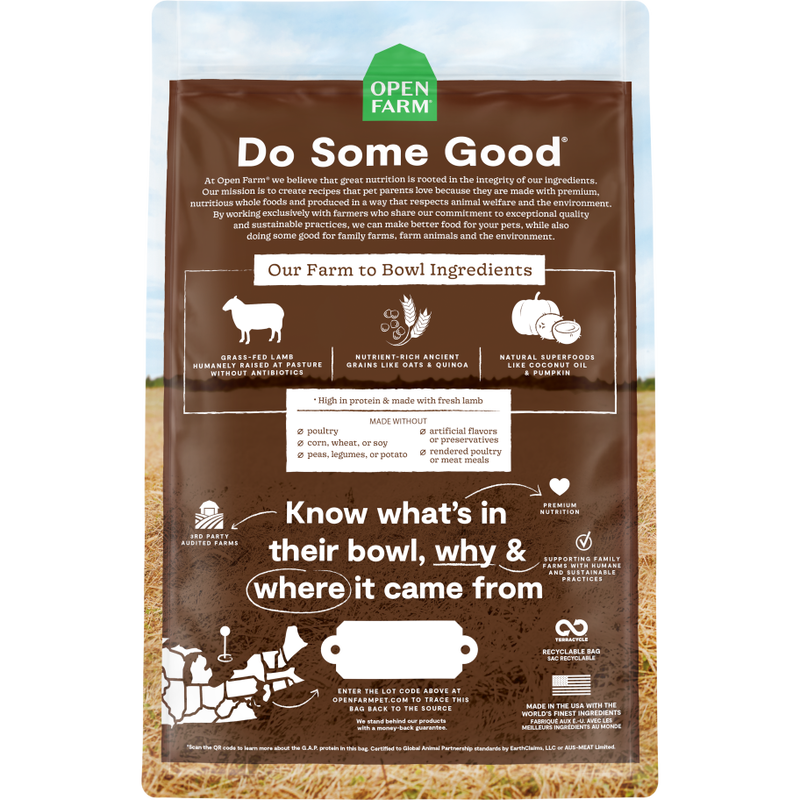 Open Farm Ancient Grains Dry Dog Food, Lamb image number null