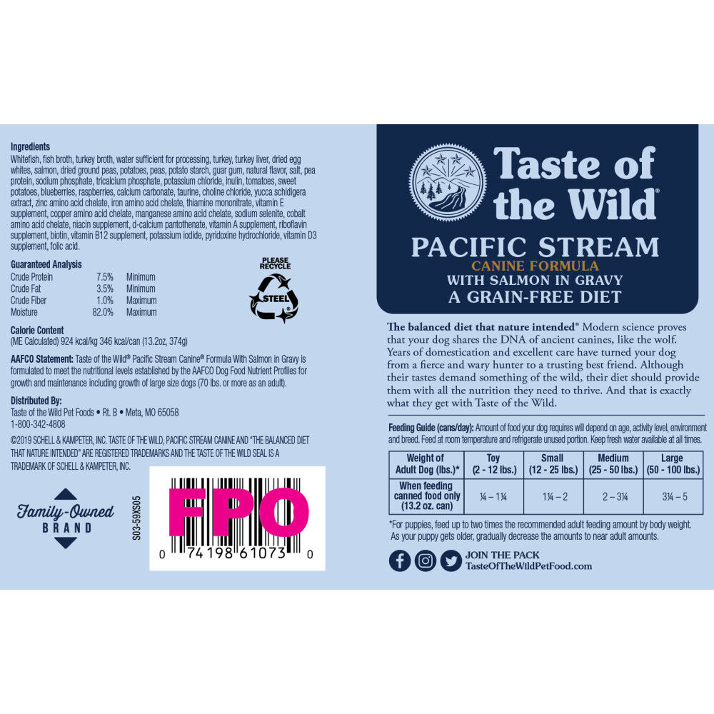 Taste of the deals wild puppy dog food