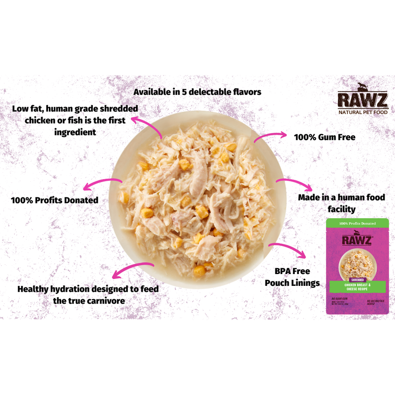 Rawz Shredded Wet Cat Food, Chicken Breast, Pumpkin & New Zealand Green Mussels, 2.46-oz image number null