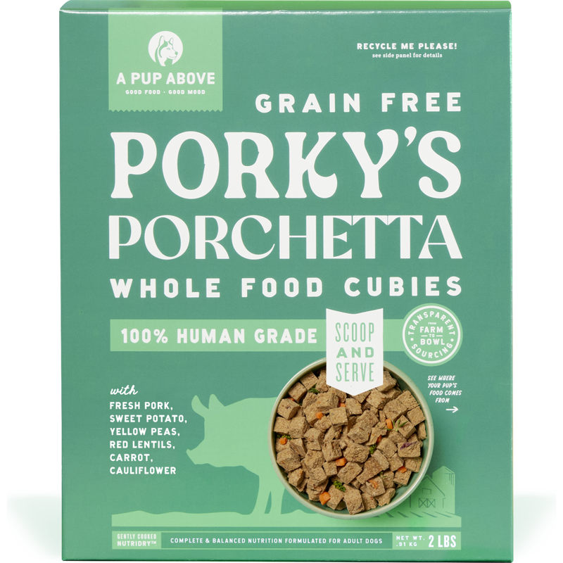 A Pup Above Whole Food Cubies Dehydrated Dog Food, Porky's Porchetta image number null