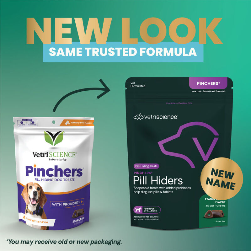 VetriScience Pinchers Pill Hiders Soft Chews Dog Treats, Peanut Butter, 45-count image number null