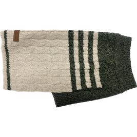 PetRageous Designs Eddie Bauer Thick Knit Crewneck Dog Sweater, Oatmeal Green