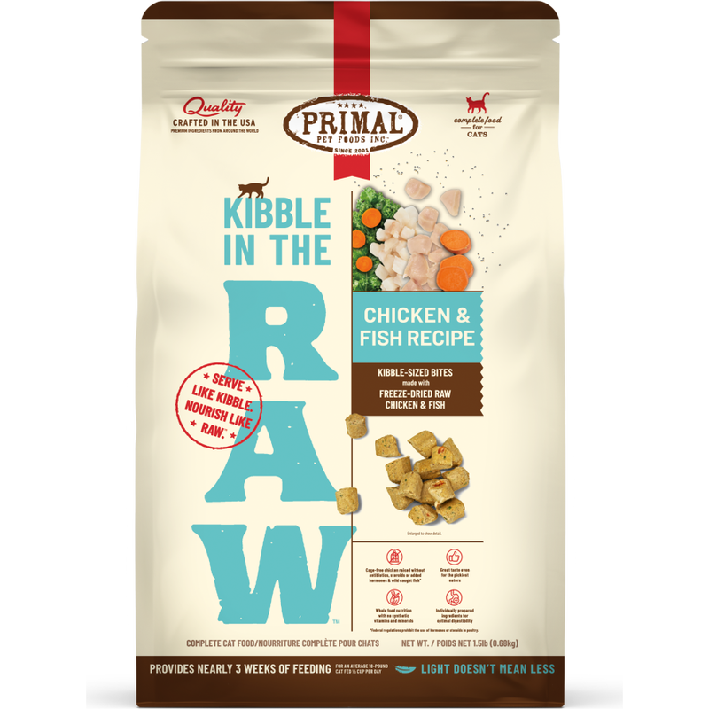 Primal Kibble in the Raw Freeze-Dried Cat Food, Chicken & Fish, 1.5-lb image number null