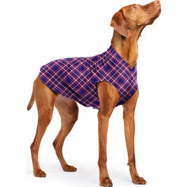 Gold Paw Stretch Fleece Dog Coat, Mulberry Plaid