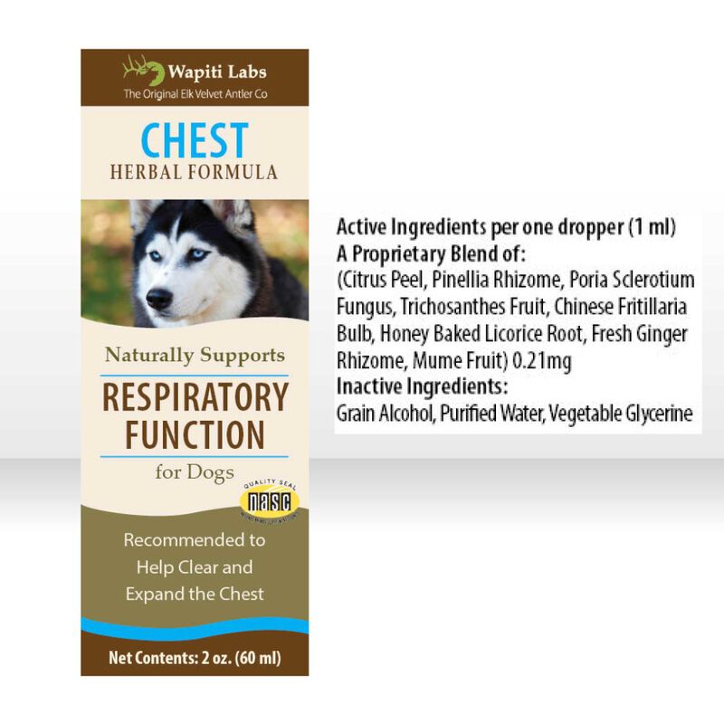 Wapiti Labs Chest Respiratory Function Herbal Dog Supplement, 2-oz image number null