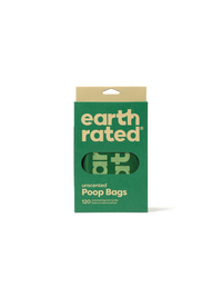 Earth Rated Easy-Tie Dog Poop Bags with Handle, Unscented, 120-count