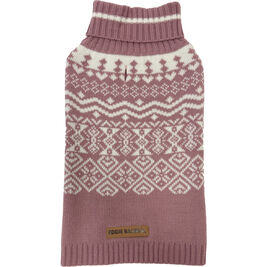 PetRageous Designs Eddie Bauer Dog Sweater, Townsend Fair Isle, Heathered/Pink