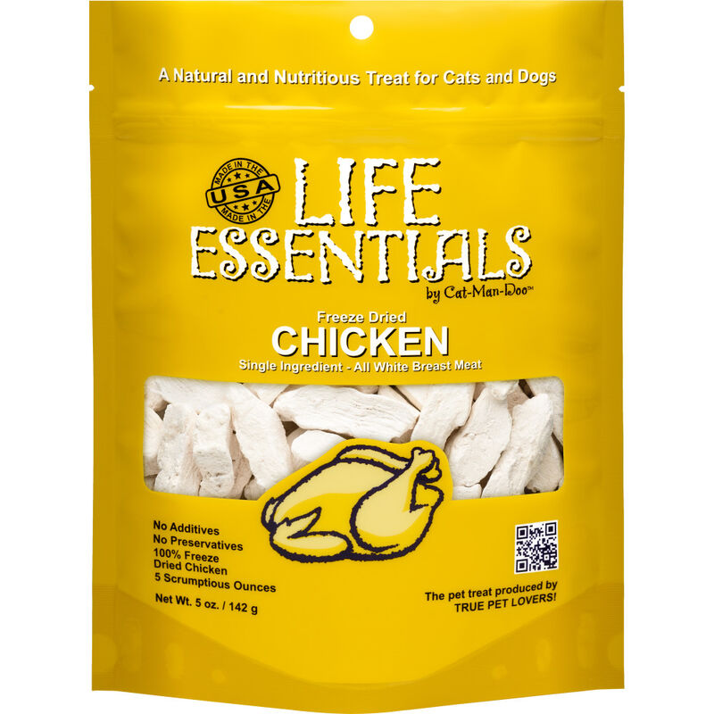 Life Essentials Freeze-Dried Cat & Dog Treats, Chicken, 5-oz image number null