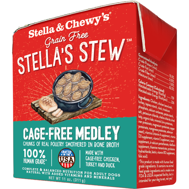 Stella & Chewy's Stella's Stew Wet Dog Food, Cage-Free Medley, 11-oz image number null