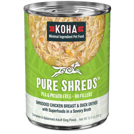 Koha Pure Shreds Canned Dog Food, Chicken & Duck
