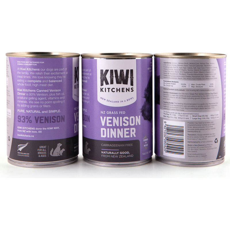 Kiwi Kitchens Canned Dog Food, Venison, 13.2-oz image number null