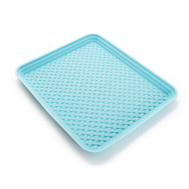 Time to Roar Bamboo Pattern Splash & Crumb Catcher Pet Food Mat, Blue