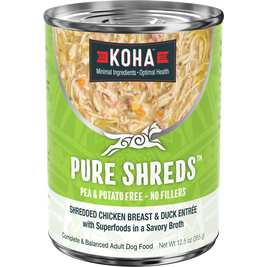Koha Pure Shreds Canned Dog Food, Chicken & Duck