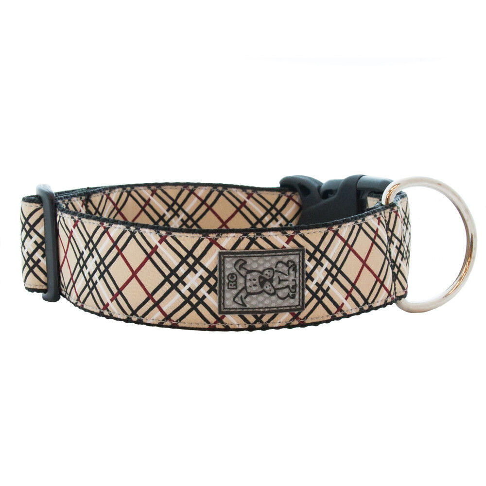 Tan plaid sales dog collar
