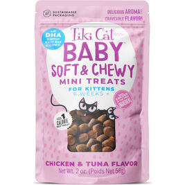 Tiki Cat Baby Soft & Chewy Mini Cat Treats, Chicken & Tuna, 2-oz