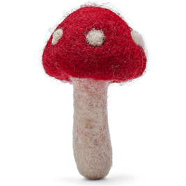 Mud Bay Felted Cat Toy, Mushroom, 2-in