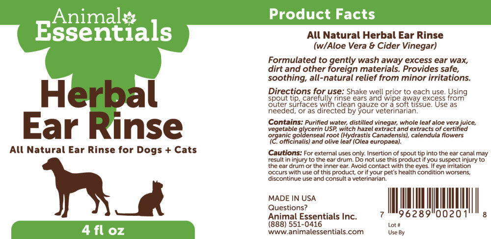 Mud Bay Buy Animal Essentials Herbal Ear Rinse for Dogs Cats