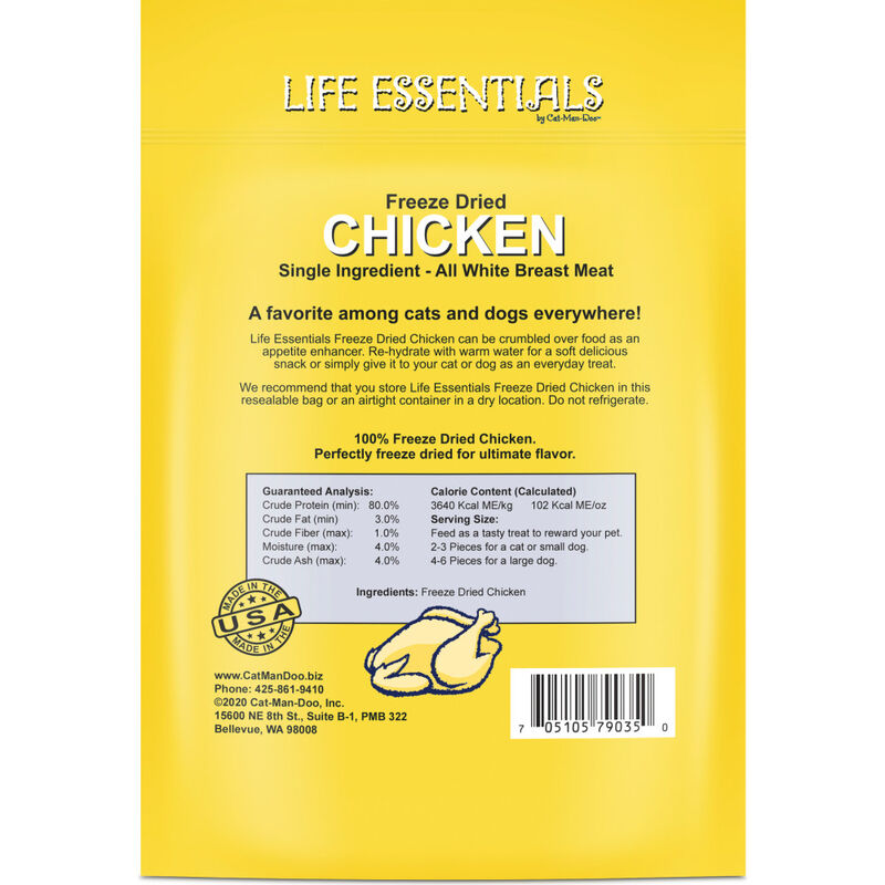 Life Essentials Freeze-Dried Cat & Dog Treats, Chicken, 2-oz image number null