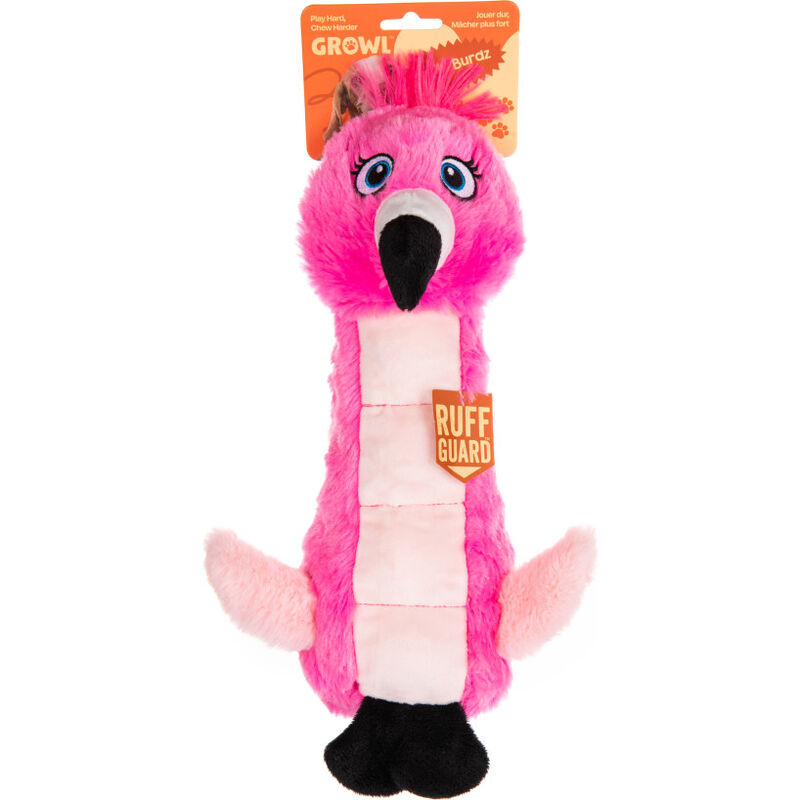 Growl Belly Burdz Dog Toy, Fiona the Flamingo image number null