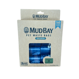 Mud Bay PCR Pet Waste Bags, Unscented, 8 Rolls, 160-count
