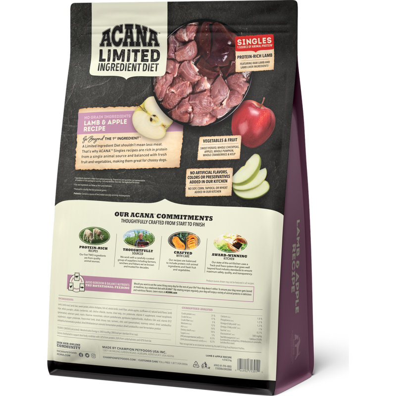 Acana Singles Limited Ingredient Diet Dry Dog Food, Lamb & Apple image number null